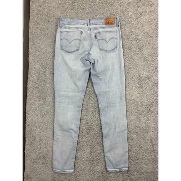 Levi's 711 Skinny 29x30 Light Wash Distressed Denim Blue Jean Pockets - Picture 7 of 16